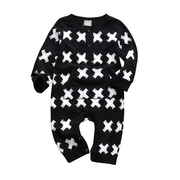 Baby Boys Girls Romper Cotton Long Sleeve X Jumpsuit Infant Clothing Autumn Newborn