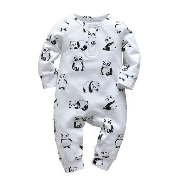 Baby Boys Girls Romper Cotton Long Sleeve Panda Jumpsuit Infant Clothing Autumn Newborn