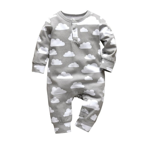 Baby Boys Girls Romper Cotton Long Sleeve White Clouds Jumpsuit Infant Clothing Autumn Newborn