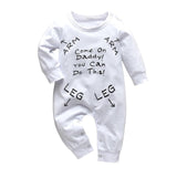 Baby Boys Girls Romper Cotton Long Sleeve Funny Instructions Jumpsuit Infant Clothing Autumn Newborn