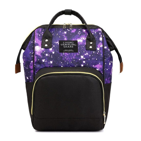 Star Sky Print Maternity Nursing Backpacks Diaper Nappy Bag Waterproof Convenient and Practical for Mothers and Fathers
