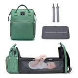 New Backpack with Portable Crib Nappy Bag Multifunctional Folding Maternity Nursing Organizer