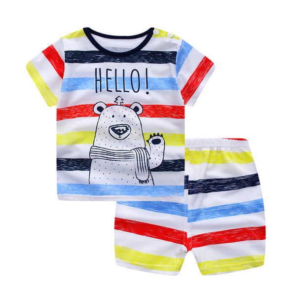 Baby Boy Clothes Summer 2016 Newborn Baby Boys Clothes Set Cotton Baby Clothing Suit (Shirt+Pants) Plaid Infant Clothes Set