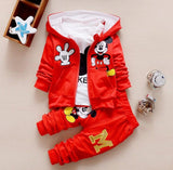 Hot Sale 2016 Autumn Baby Girls Boys Clothes Sets Cute Infant Cotton Suits Coat+T Shirt+Pants Casual Kids Children Suits