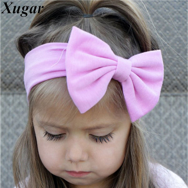 Lovely Girls Cotton Headband Solid Hair Bows Headbands For Kids 2017 New Arrival Newborn Kids Cotton Hair Accessories