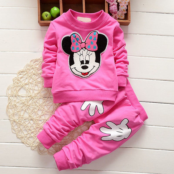 Baby Girl Outfits Fashion Baby Girl Clothes Newborn Leisure Cartoon Long Sleeved T-shirts + Pants Infant Clothing Jogging Suits