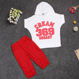 Hot New 2017 summer girls boys letter print children clothing set baby clothes short-sleeve T-shirt hoodies pant kids sport suit