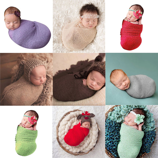 Stretch Knit Wrap Newborn Photography Props Baby Kids Nubble Rayon Wraps Maternity Scarf Hammock Swaddlings Women Shawl for 0-4M