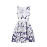 Summer Girls Dress With Butterfly Floral Print