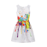 Summer Girls Dress With Butterfly Floral Print