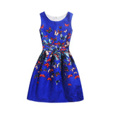 Summer Girls Dress With Butterfly Floral Print