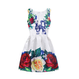 Summer Girls Dress With Butterfly Floral Print