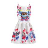 Summer Girls Dress With Butterfly Floral Print