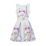 Summer Girls Dress With Butterfly Floral Print