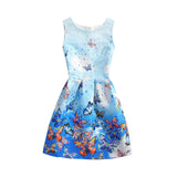 Summer Girls Dress With Butterfly Floral Print