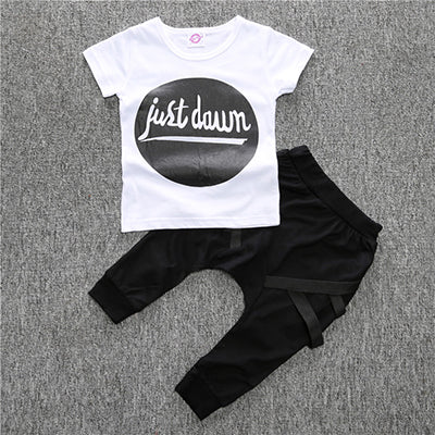 BCS177 Summer Kids Clothes Sets Short Sleeve Boy T-shirt Pants Suit Clothing Set Newborn Sport Suits Children Baby Boy Clothes