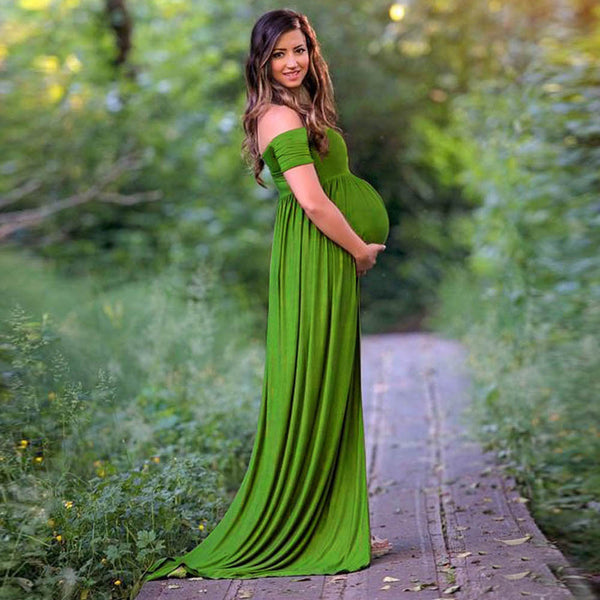 Maternity dress Sexy Photography Props Dresses V-Neck Dress S/M/L/XL clothes for Pregnant Women Summer dress Green drop shipping