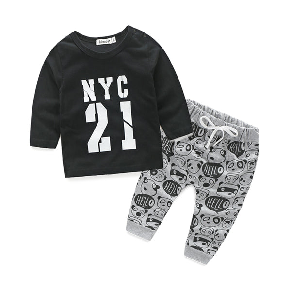 New style letter printed casual baby boy clothes baby newborn baby clothes